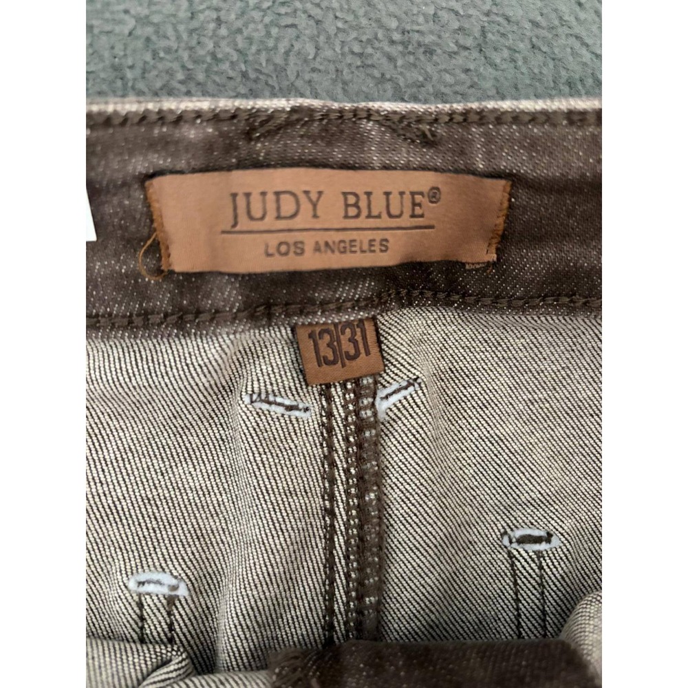 Judy Blue Retro Wide Leg Jeans Brown High Rise Raw Hem 13/31 JB881008 C-CO NEW - Picture 5 of 9